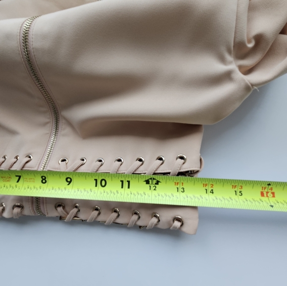 House Of CB Anuki Nude Chain Link Long Sleeve Body Hugging Dress - Picture 8 of 15